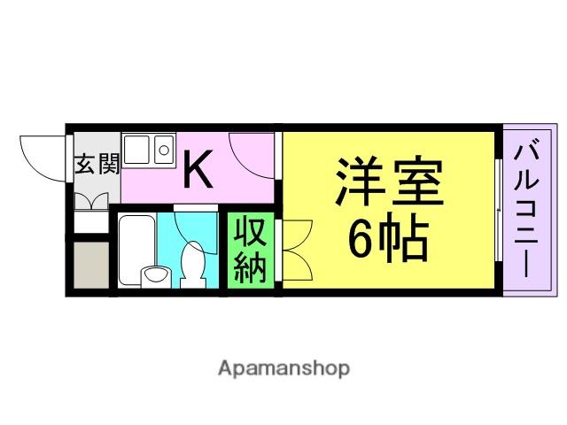 ラポール(1K/1階)の間取り写真