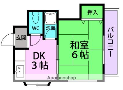 豊マンションパート3(1DK/2階)の間取り写真