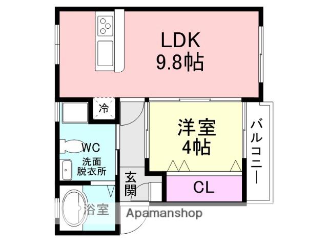 ガゼルノア・武庫之荘東(1LDK/1階)の間取り写真