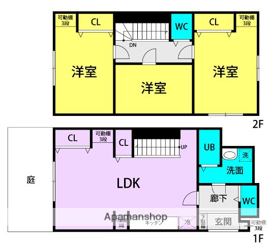 ベルエアー武庫之荘(3LDK/1階)の間取り写真