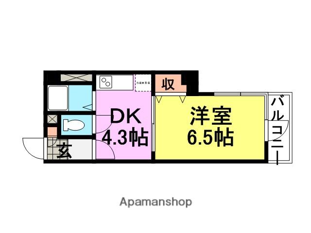アルティー塚口(1K/2階)の間取り写真