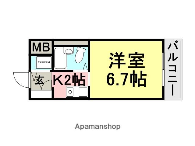 ジョイフル南塚口2号館(ワンルーム/3階)の間取り写真