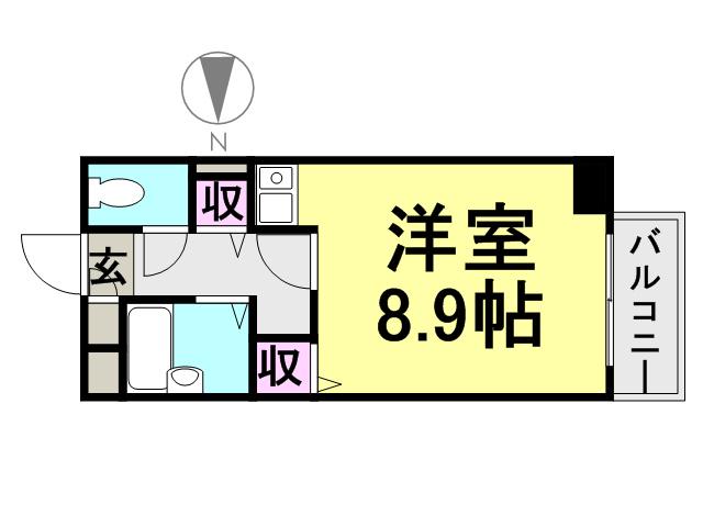 グランシャリオ南塚口(1K/3階)の間取り写真