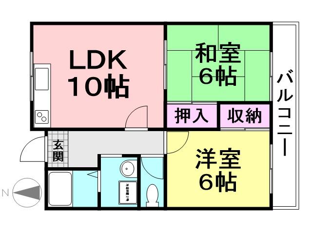 ラメゾンドゥヨシムラ(2LDK/5階)の間取り写真