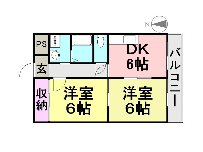 アーバンクリーク(2DK/3階)の間取り写真