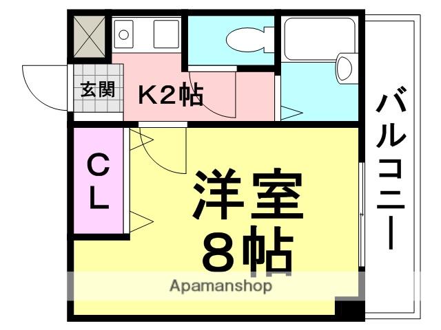 クレールステュディオ(1K/2階)の間取り写真