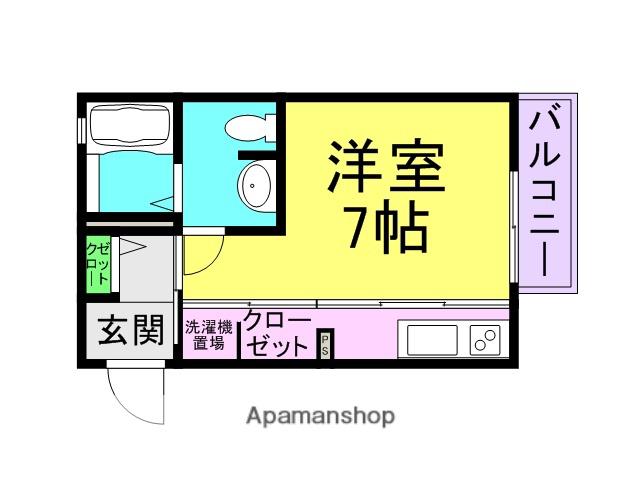 シャーメゾン熊野(ワンルーム/2階)の間取り写真