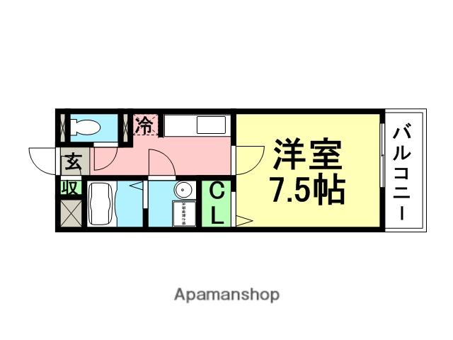 グラント塚口(1K/1階)の間取り写真