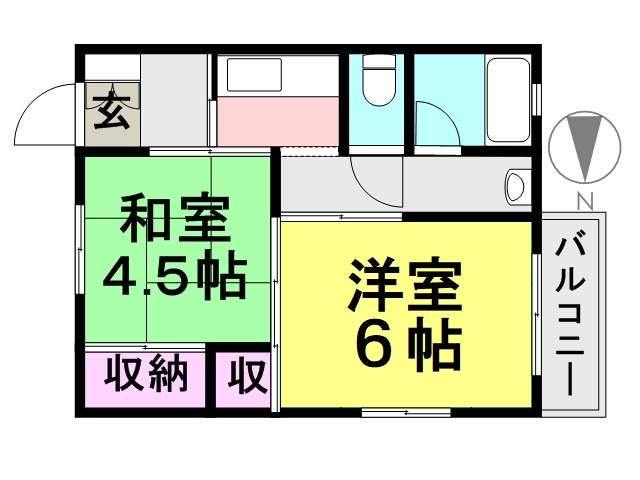 寺田マンション(2K/2階)の間取り写真