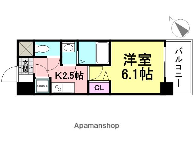 レジュールアッシュ アーバンゲート(1K/7階)の間取り写真