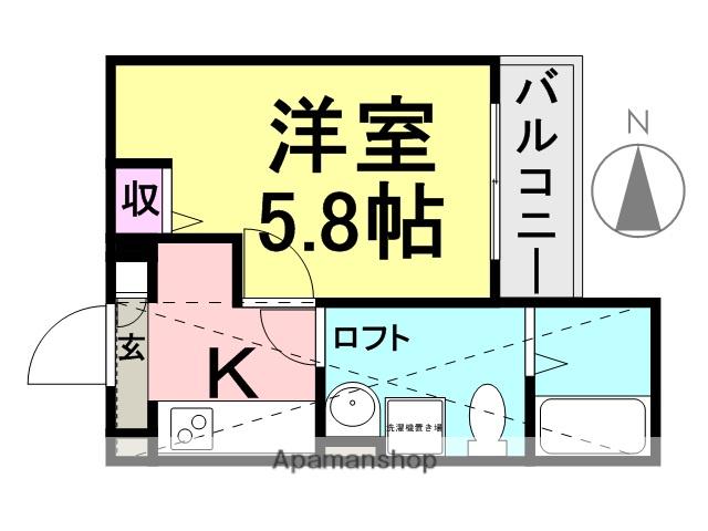 東海道本線 立花駅 徒歩18分 2階建 築10年(1K/2階)の間取り写真