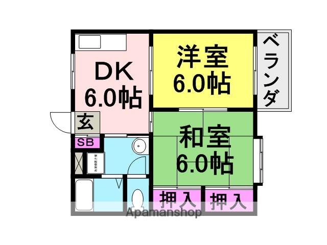 村上ハイツ(2DK/2階)の間取り写真