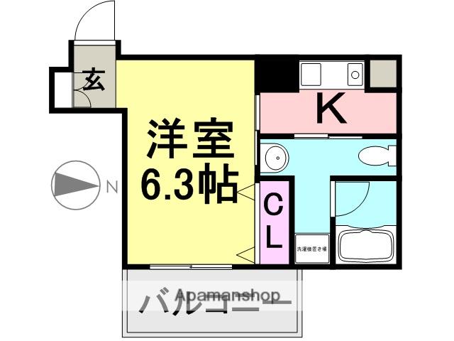 リヴァージュ尼崎(1K/2階)の間取り写真