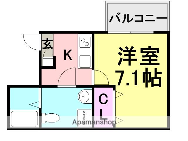 LOTUS TSUKAGUCHI IIロータス ツカグチ ツー(1K/3階)の間取り写真