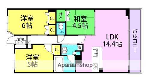 ワコーレ武庫之荘本町(3LDK/3階)の間取り写真
