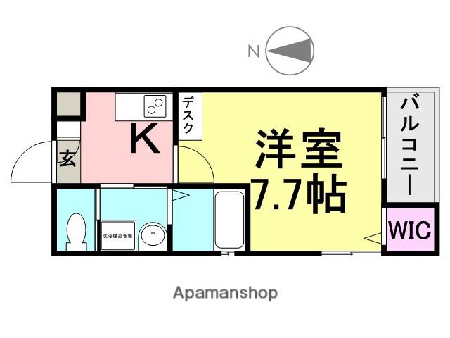 ワコーレヴィータ尼崎七松町 パークフロントイースト(1K/2階)の間取り写真
