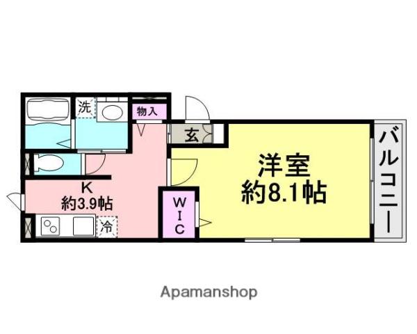 セジュール武庫之荘(1K/1階)の間取り写真