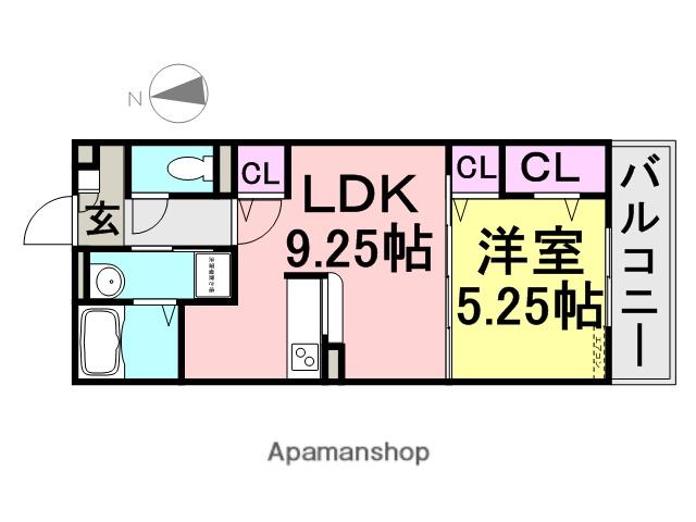 ヴィラデュオ(1LDK/1階)の間取り写真