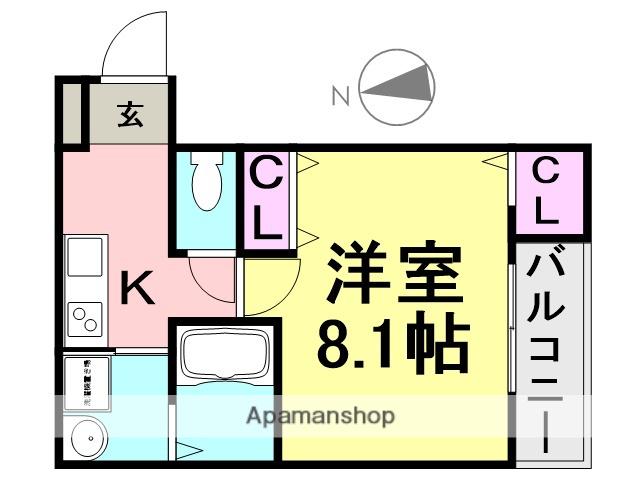 フジパレス東桜木町イースト(1K/3階)の間取り写真