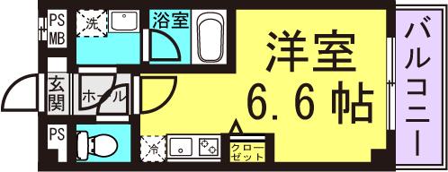 AILE武庫之荘 (ワンルーム/3階)の間取り写真