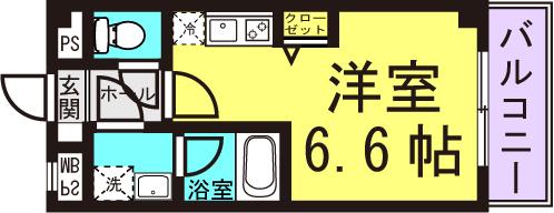 AILE武庫之荘 (ワンルーム/4階)の間取り写真
