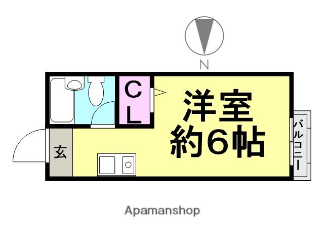 ジョンメゾン西立花(1K/2階)の間取り写真