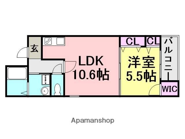 SUNMOON武庫之荘2番館(1LDK/1階)の間取り写真