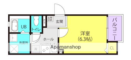 ALEGRIA尼崎西本町(1K/2階)の間取り写真
