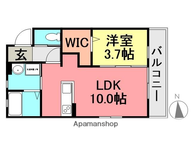 エフ・メゾン武庫川Ⅱ(1LDK/1階)の間取り写真