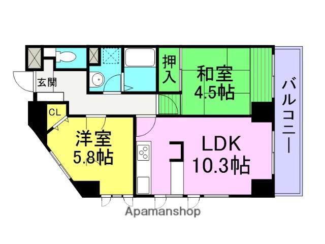 メインステージ武庫之荘(2LDK/3階)の間取り写真