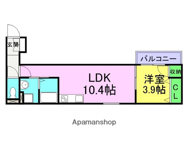 ウィングヒルズ武庫之荘(1LDK/2階)の間取り写真