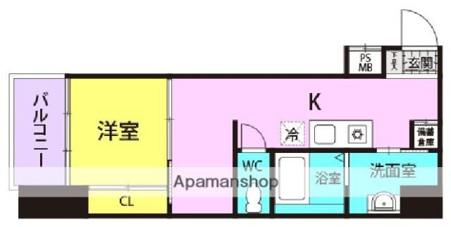 SAN MARINO尼崎(1K/6階)の間取り写真