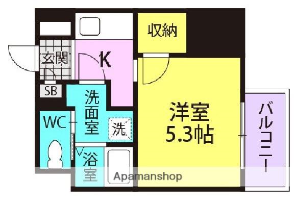 フォーリアライズ昭和南通1(1K/7階)の間取り写真