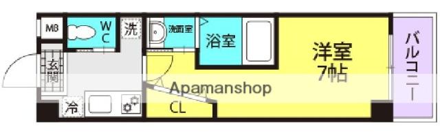 イープレイス武庫之荘(1K/4階)の間取り写真