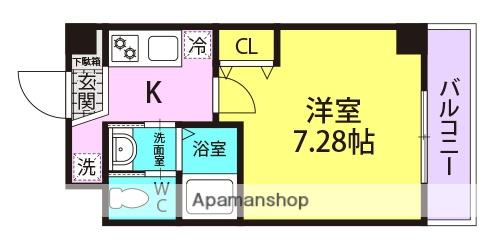 フローレンス塚口(1K/3階)の間取り写真