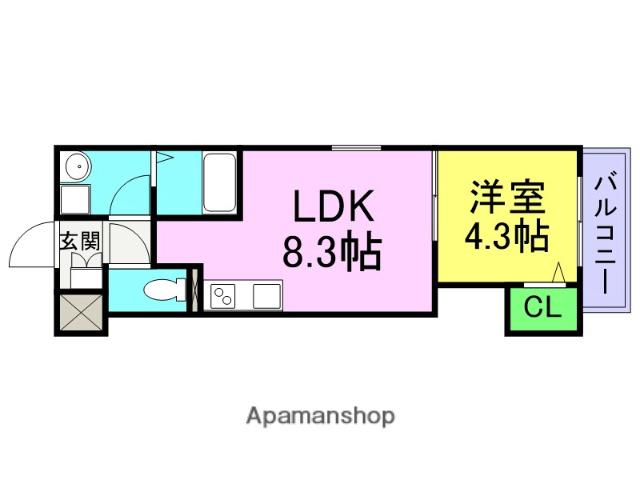 フォレ南武庫之荘ウエスト(1LDK/2階)の間取り写真