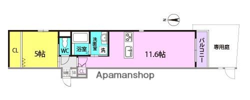 CASITA七ッ松(1SLDK/1階)の間取り写真