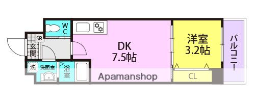 NU武庫川駅前(1DK/9階)の間取り写真