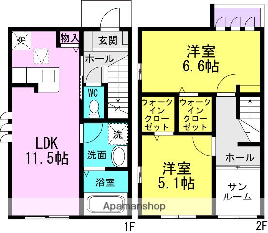 カーサ・グレイス(2LDK)の間取り写真