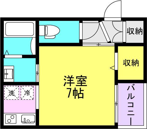 CASA出屋敷駅前(1K/2階)の間取り写真