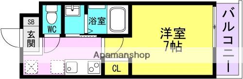 AILE南塚口Ⅴ(1K/4階)の間取り写真