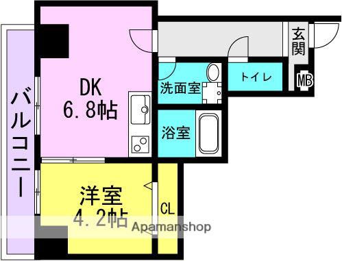 MAISON PREMIER Ⅶ(1DK/8階)の間取り写真