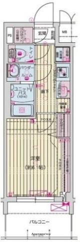 プレリス尼崎レーネヴィアPRELISSEAMAGASAKIRE(1K/6階)の間取り写真