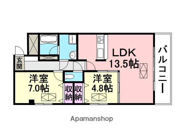 ルネスマンション武庫之荘(2LDK/1階)の間取り写真