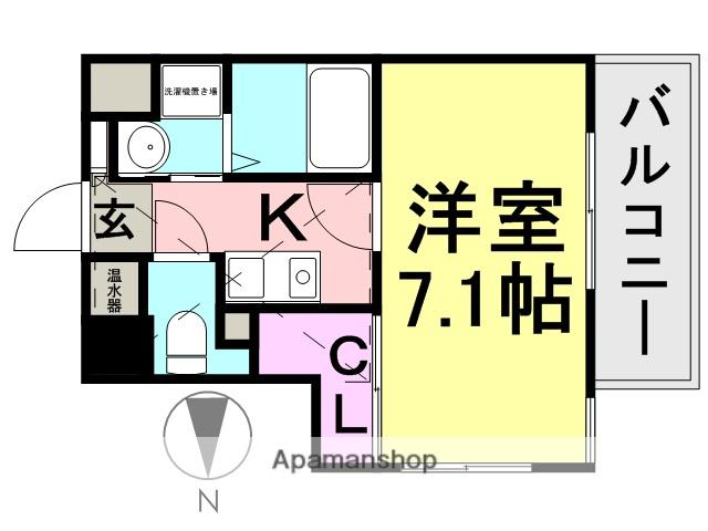 シャルマン立花(1K/6階)の間取り写真