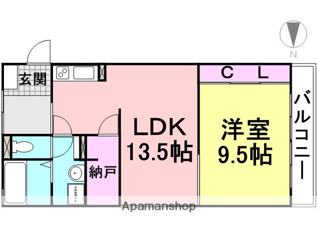 クレールメゾン中田(1LDK/3階)の間取り写真