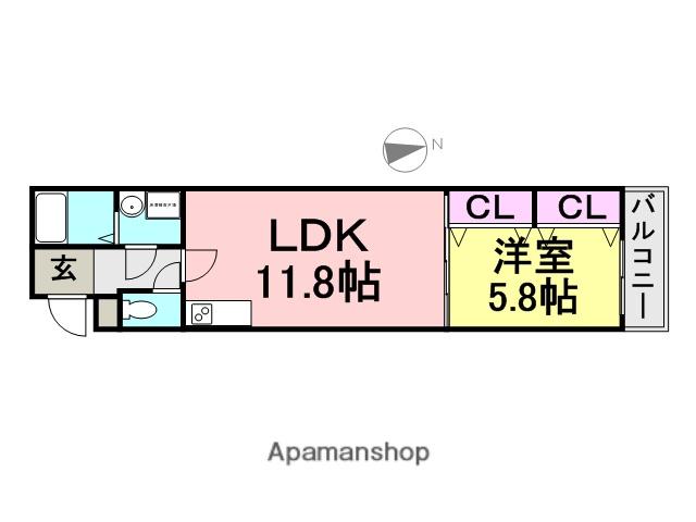 フジパレス尼崎宮内町ウエスト(1LDK/1階)の間取り写真