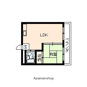 ジェイクィーン西大物(1LDK/2階)の間取り写真