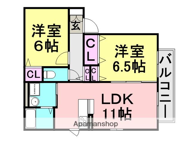 シャーメゾン大庄(2LDK/2階)の間取り写真