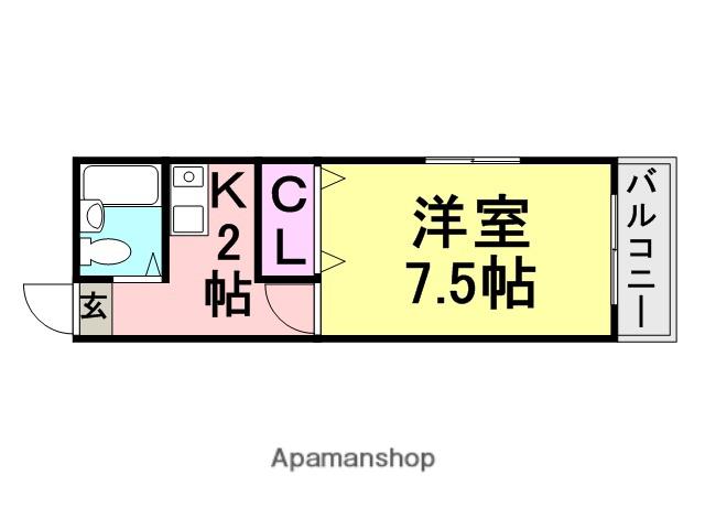 メゾンサンライズ(1K/2階)の間取り写真